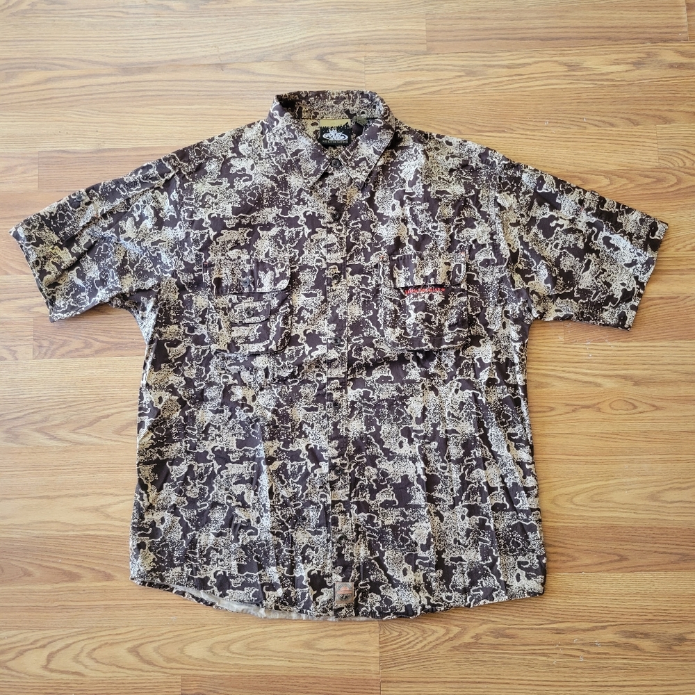 Vintage PNB Nation Brown Camo Short Sleeve Shirt Nick Cannon Hip Hop Label